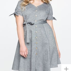 Buttoned down flare dress
